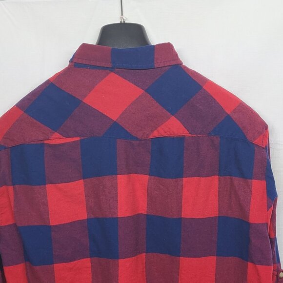 Jachs Girlfriend Flannel Shirt Bea Womens XXL Snap Button Roll Tab Sleeve Plaid - Picture 11 of 15